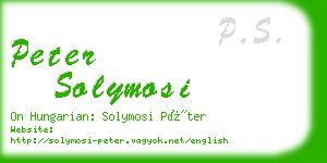 peter solymosi business card